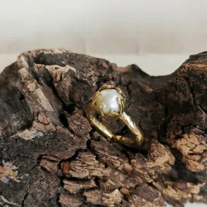 Anello Fiore di Loto con perla