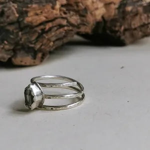 Anello argento e Diamantino di Herkimer