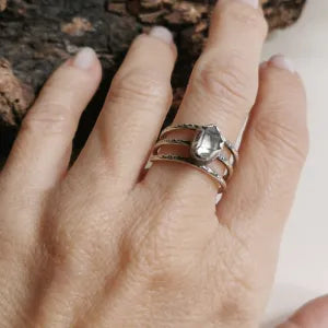 Anello argento e Diamantino di Herkimer