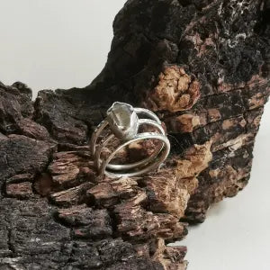 Anello argento e Diamantino di Herkimer