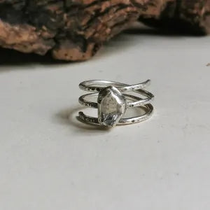 Anello argento e Diamantino di Herkimer