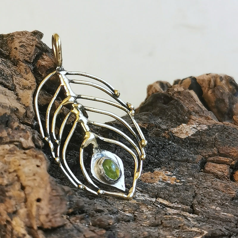 Ciondolo Piuma di Pavone