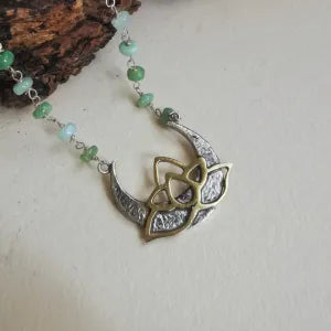 Collana Mezzaluna e fiore di loto