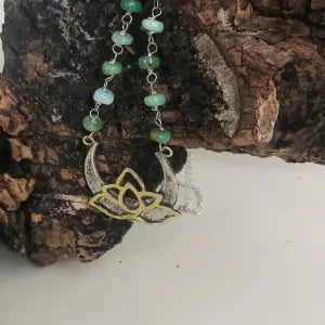 Collana Mezzaluna e fiore di loto
