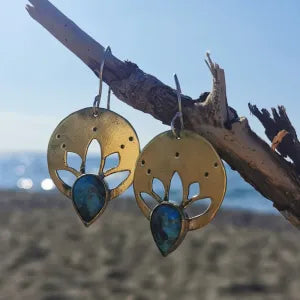 Orecchini Fiore di Loto turchese